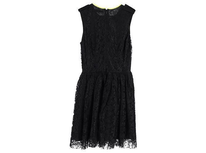 Vestido skater mini MSGM em renda preta Preto - vista 2