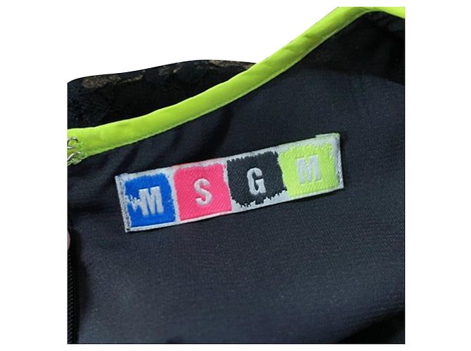 Vestido skater mini MSGM em renda preta Preto - vista 3