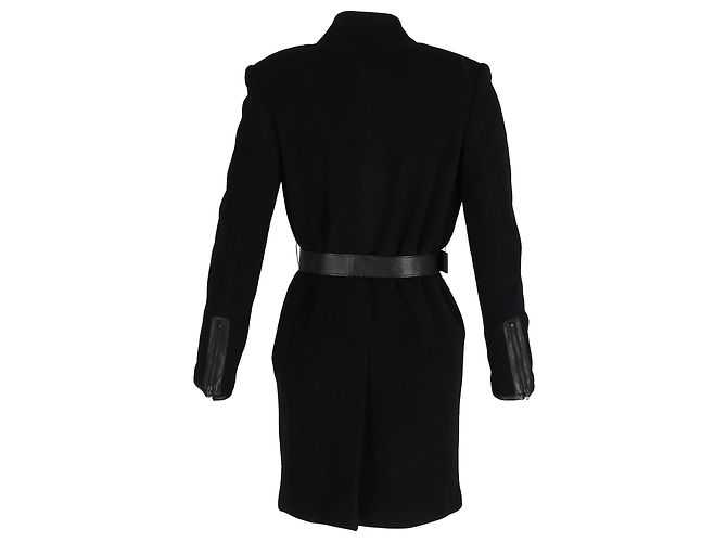 Abrigo con cinturón en lana negra de Acne Studios Negro - vista 3