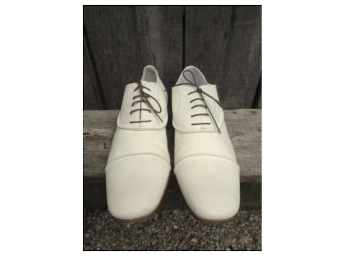 Autre Marque Richelieu Doucal's in pelle bianca scarpe stringate 43 Bianco - vista 5