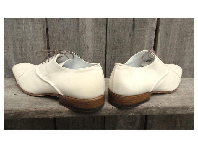 Autre Marque Richelieu Doucal's in pelle bianca scarpe stringate 43 Bianco - vista 6