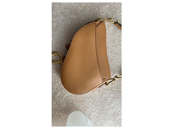 Borsa Dior Saddle Bag in pelle Cognac - vista 2