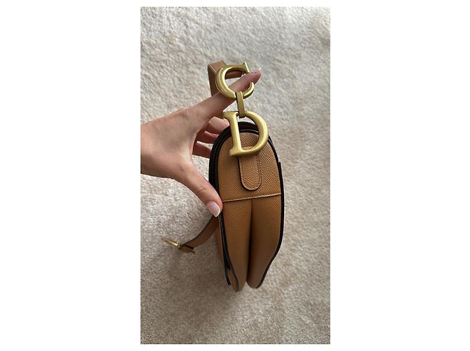 Borsa Dior Saddle Bag in pelle Cognac - vista 5