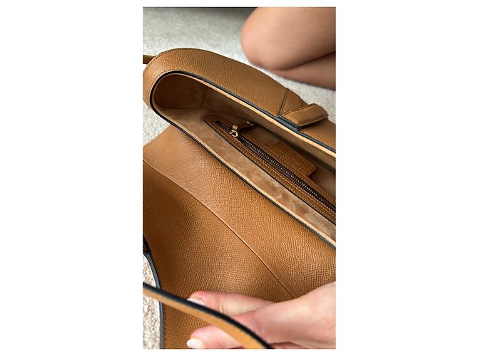 Borsa Dior Saddle Bag in pelle Cognac - vista 6