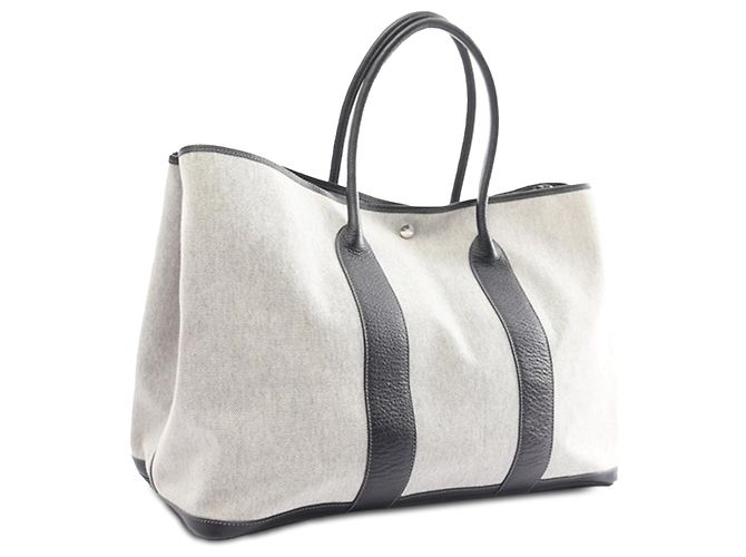 Hermès Gray Toile H Garden Party 49 Voyage Brown - view 2