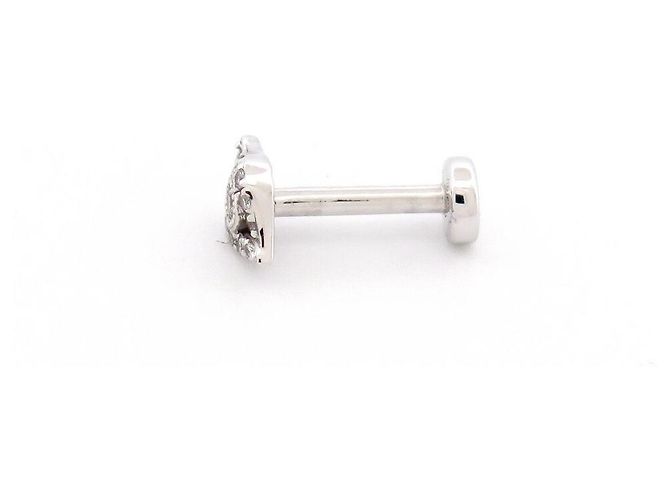 NOVE MONO ANELLO DJULA PIERCING D'ORECCHIO BARRA OCCHIO EA76456-WG ORO DIAMANTI Argento - vista 2