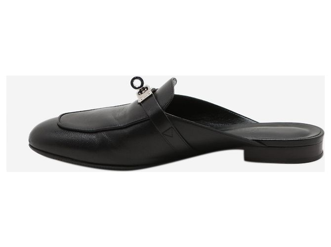 Kelly Hermès Mule in pelle nera Oz - taglia EU 37,5 Nero - vista 2
