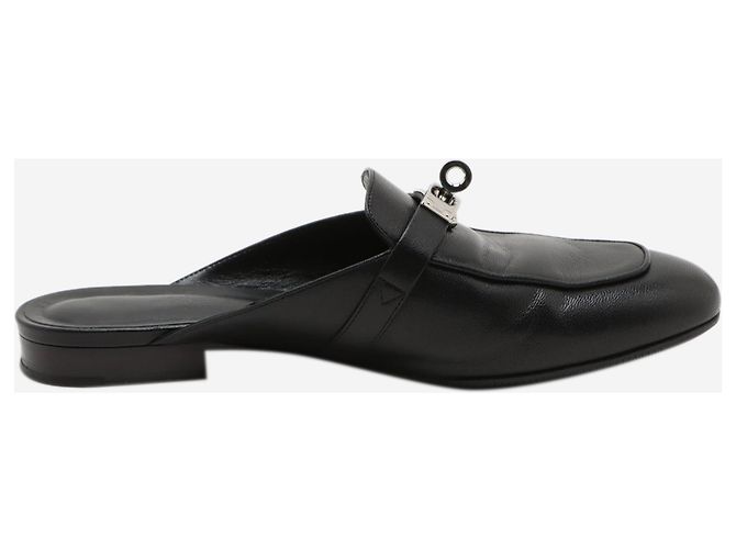 Kelly Hermès Mule in pelle nera Oz - taglia EU 37,5 Nero - vista 5