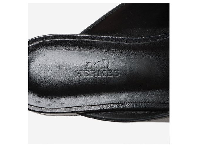 Kelly Hermès Mule in pelle nera Oz - taglia EU 37,5 Nero - vista 6