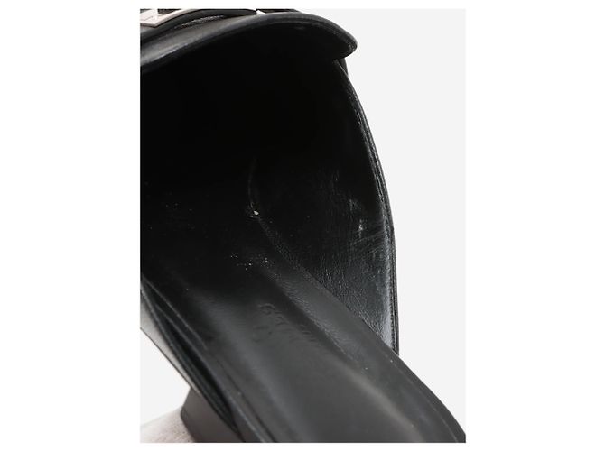 Kelly Hermès Mule in pelle nera Oz - taglia EU 37,5 Nero - vista 9