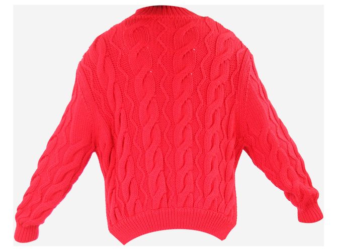 Simone Rocha Roter grober Strickpullover - Größe L - Ansicht 5