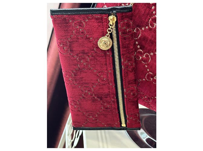 Ophidia Borsa Gucci Rajah in velluto rosso - vista 2