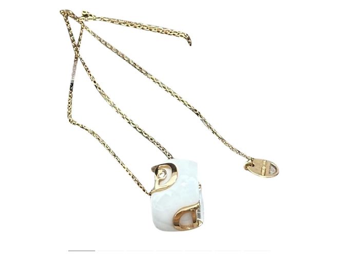 Collana Damiani in ceramica bianca oro e diamanti Bianco - vista 2