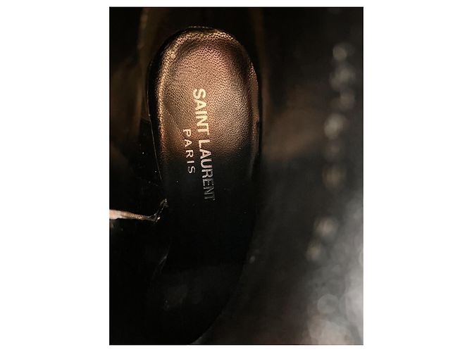 Botines Saint Laurent de piel plateada Plata - vista 11