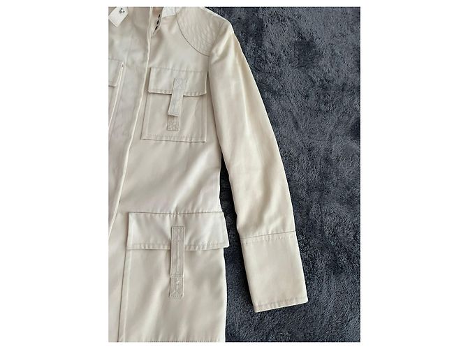 Gucci by Tom Ford Spring Summer 2003 Multipocket White Coat. - view 3