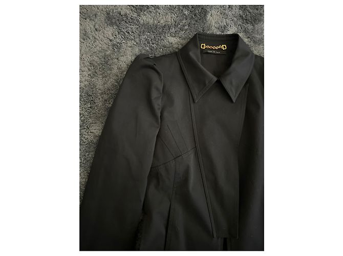 Gucci by Frida Giannini Spring Summer 2006 Asymmetrical Black Jacket. - view 3