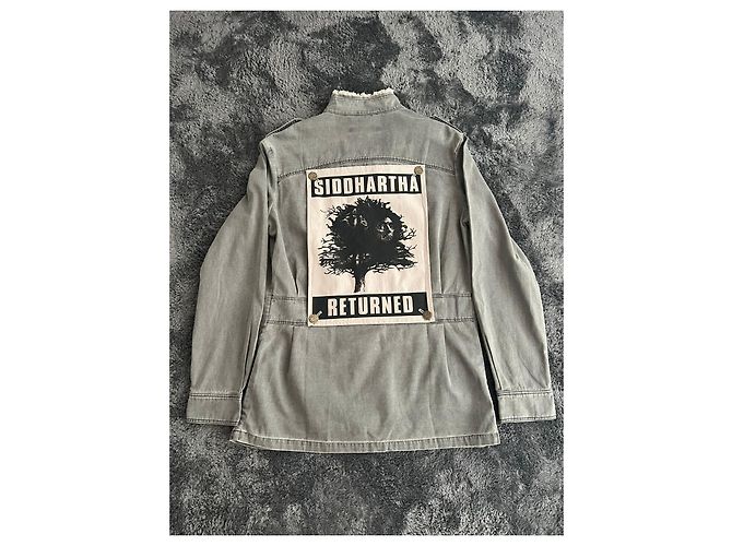 Raf Simons SS2004 "May The Circle Be Unbroken" Military Button Down Siddhartha Returned. Grey - view 2