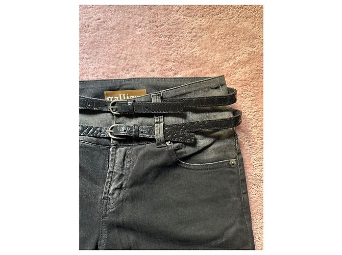 Jeans neri bondage a gamba bootcut di John Galliano dei primi anni 2000. Nero - vista 4