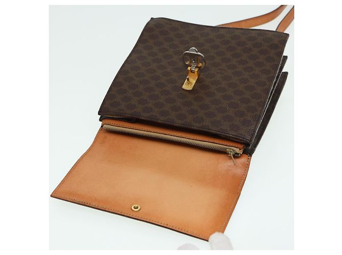 Céline Borsa a spalla in tela Macadam CELINE in pelle PVC marrone Auth 83129 - vista 10