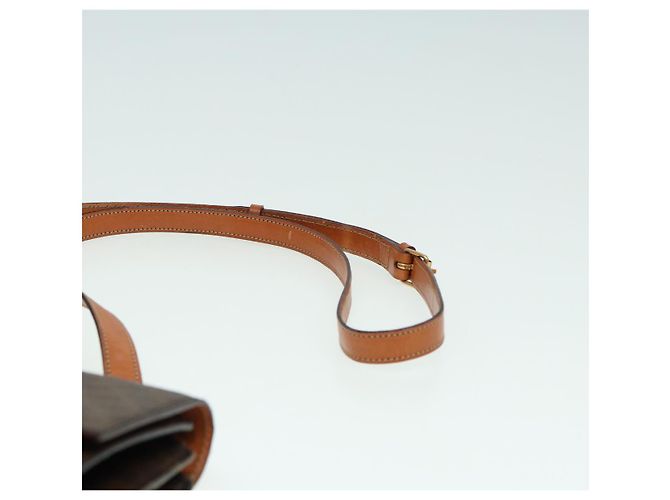 Céline Borsa a spalla in tela Macadam CELINE in pelle PVC marrone Auth 83129 - vista 14