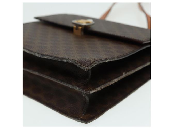 Céline Borsa a spalla in tela Macadam CELINE in pelle PVC marrone Auth 83129 - vista 15