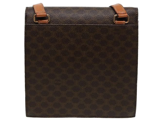 Céline Borsa a spalla in tela Macadam CELINE in pelle PVC marrone Auth 83129 - vista 2