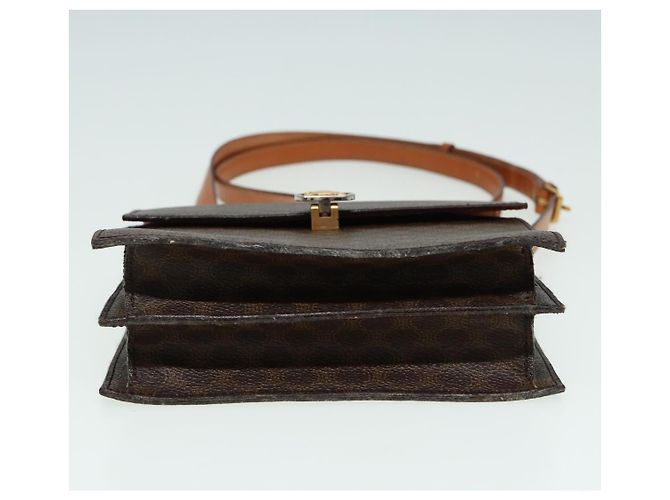 Céline Borsa a spalla in tela Macadam CELINE in pelle PVC marrone Auth 83129 - vista 5