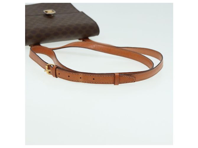 Céline Borsa a spalla in tela Macadam CELINE in pelle PVC marrone Auth 83129 - vista 7