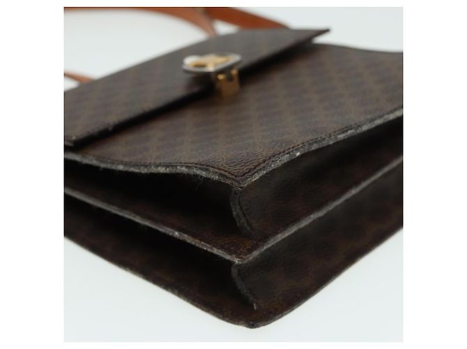 Céline Borsa a spalla in tela Macadam CELINE in pelle PVC marrone Auth 83129 - vista 8