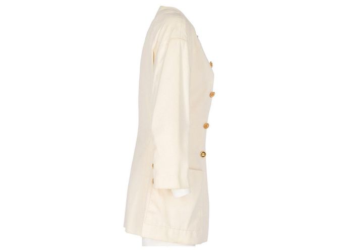 Chanel Cream Double-Breasted Jacket White - view 3