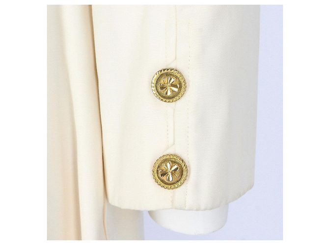 Chanel Cream Double-Breasted Jacket White - view 4