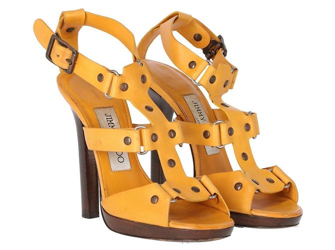 Sandali in pelle senape Jimmy Choo - Anni 2000 - vista 2