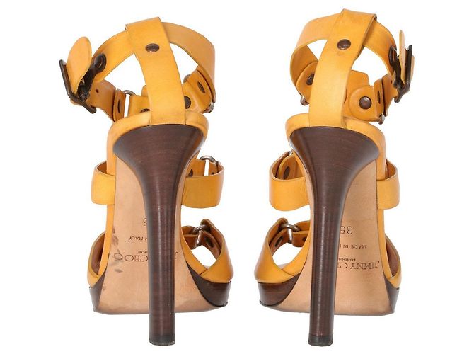 Sandali in pelle senape Jimmy Choo - Anni 2000 - vista 3