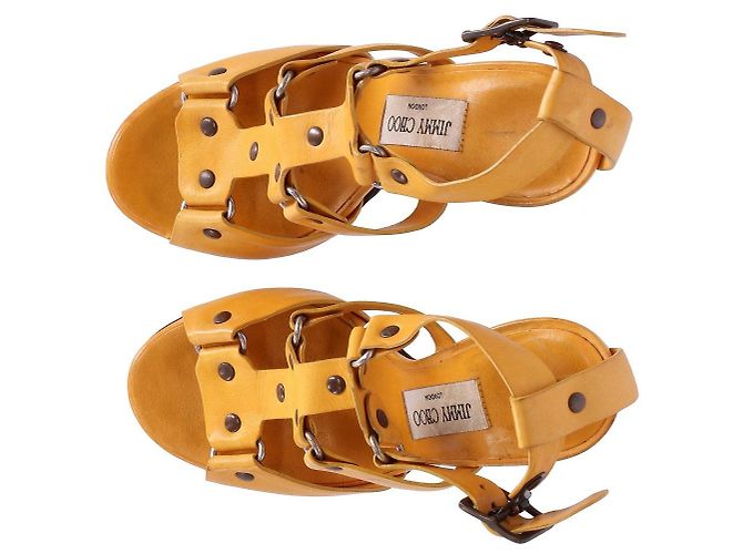 Sandali in pelle senape Jimmy Choo - Anni 2000 - vista 5