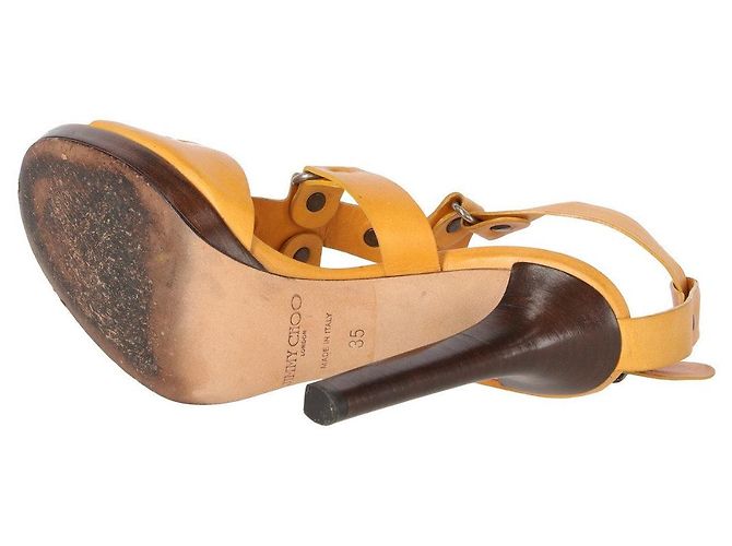 Sandali in pelle senape Jimmy Choo - Anni 2000 - vista 7