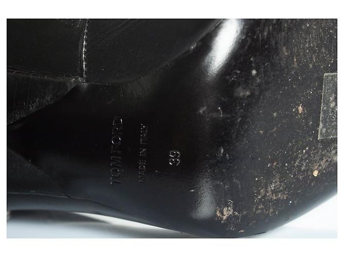 Tom ford, leather boots with T strap Black - view 9