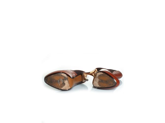 Fendi, hidden platform boots in cognac leather Brown - view 6