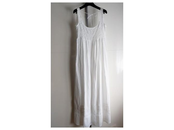 Autre Marque Vestido May 68 blanco de algodón y encaje S - vista 3