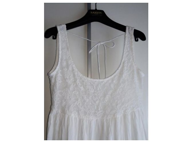 Autre Marque Vestido May 68 blanco de algodón y encaje S - vista 4