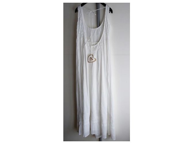 Autre Marque Vestido May 68 blanco de algodón y encaje S - vista 6