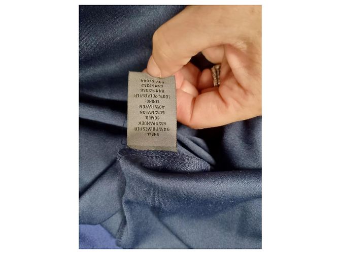 Vera Wang Bata de noche azul real con inserciones de encaje - vista 5