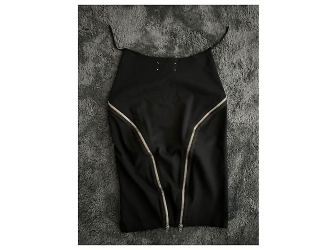 Falda con cremallera curva Maison Martin Margiela Otoño Invierno 2008. Negro - vista 2