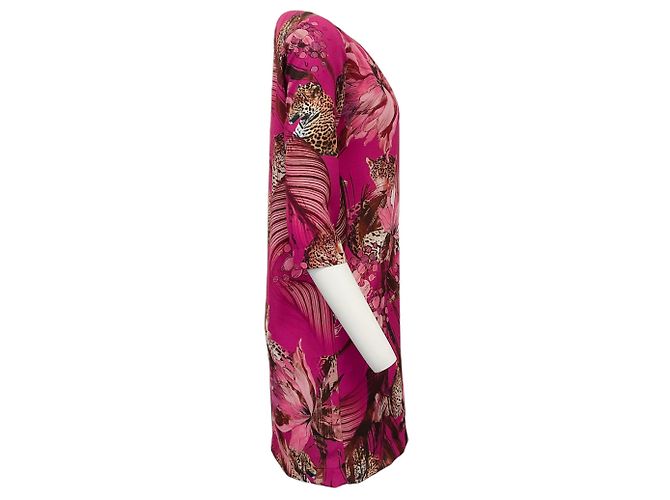 Fuzzi Magenta Leopard Palm Kleid Pink - Ansicht 2