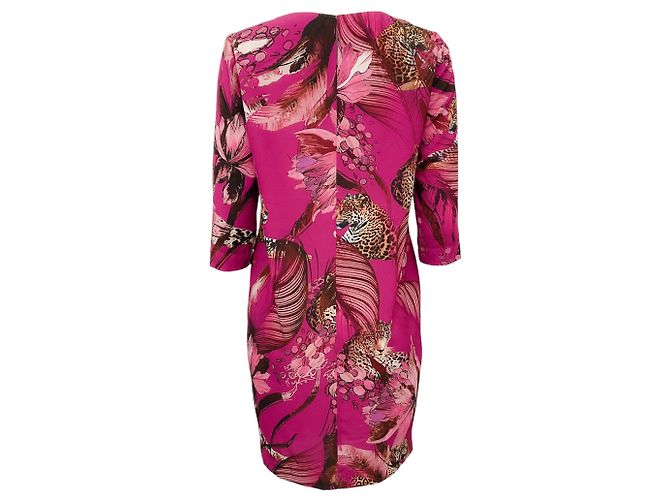 Fuzzi Magenta Leopard Palm Kleid Pink - Ansicht 3