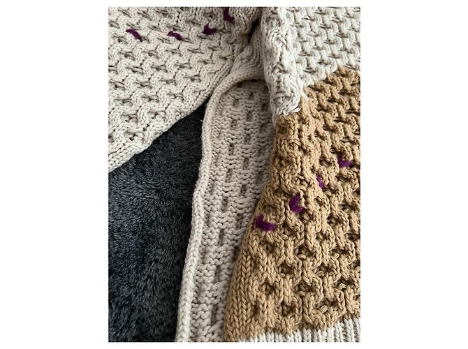 Pull argyle Raf Simons automne hiver 2018. Marron Beige Violet foncé - vue 3