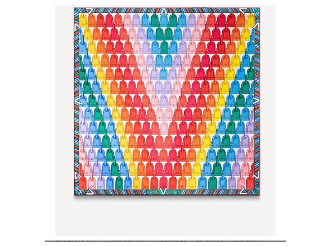 Foulard Louis Vuitton in seta multicolore 90x90 - vista 2