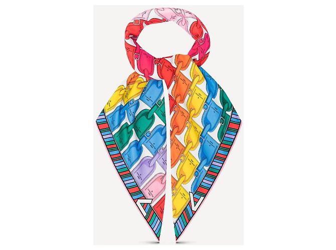 Foulard Louis Vuitton in seta multicolore 90x90 - vista 3