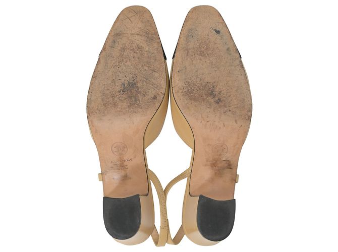 Timeless Pumps Slingback Chanel in pelle beige - vista 7