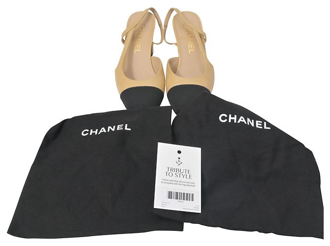 Timeless Pumps Slingback Chanel in pelle beige - vista 9