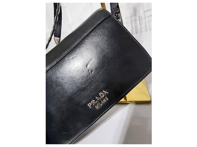 Borsa a spalla Elektra in pelle di vitello Saffiano con logo da corsa PRADA Fucsia/Nero - vista 12